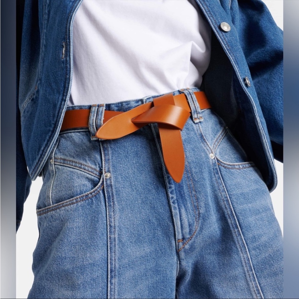 Isabel marant lecce wrap belt tan leather